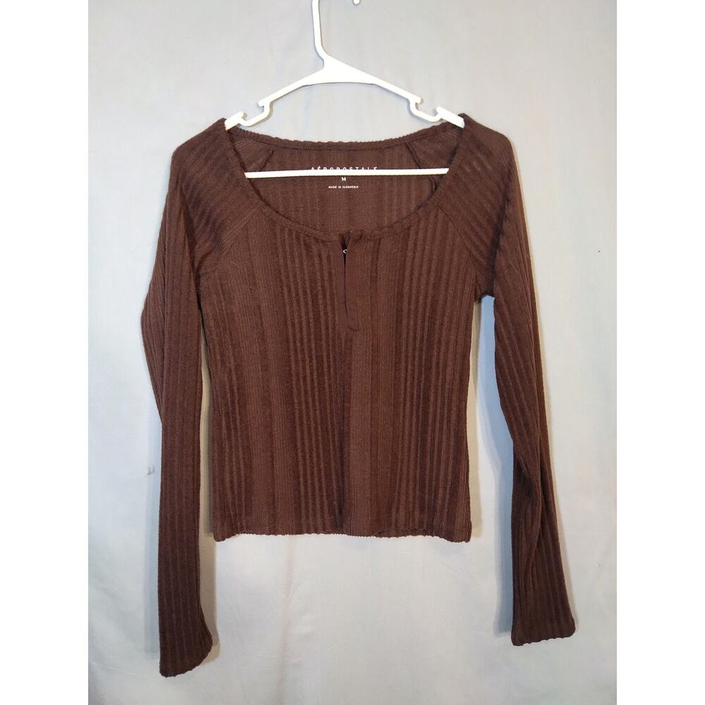 Aeropostale Y2K Brown Long Sleeve Knit Top - Picture 1 of 6